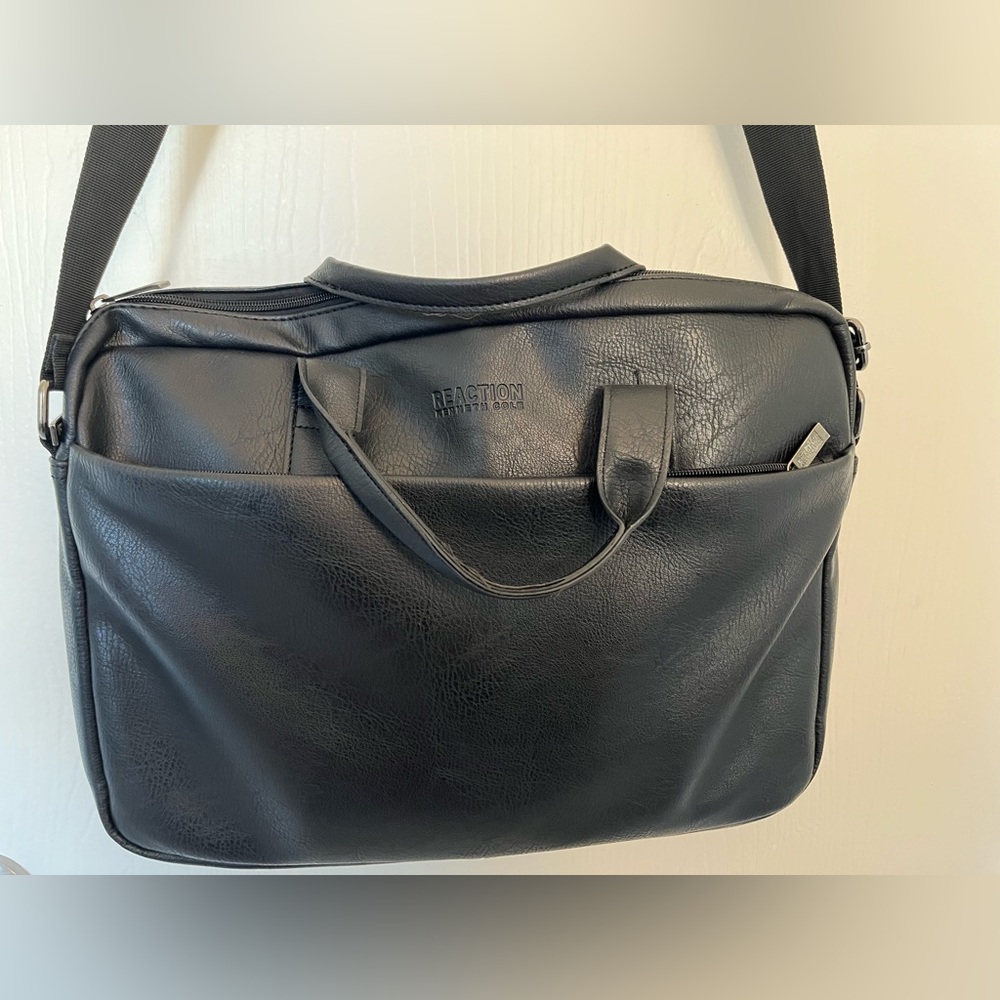 Black Keneth Cole messenger bag with laptop sleeve
